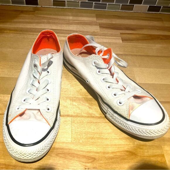 Converse Shoes - Converse All Stars, white/orange, excellent condition, size 7